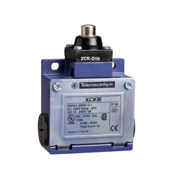 XC-SD_520_CPODA2016037_1500x1500.jpg XCKM110LC | Limit switch, Limit switches XC Standard, XCKM, metal end plunger, 1NC+1 NO, snap action, Pg11 – Telemecanique Sensors