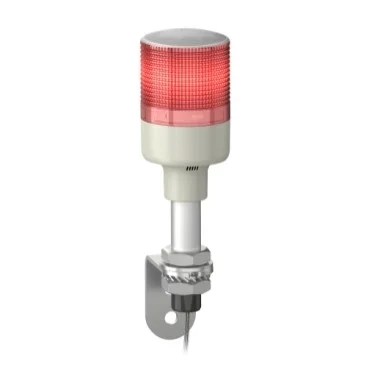 XVGB1SA | Coluna luminosa Ø60mm pré-montada, buzzer, LED vermelho, 24VCA/CC, tubo de montagem em alumínio com suporte em L – Schneider Electric