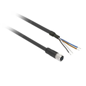 XZCPV1141L2 | Pre wired connectors XZ, straight female, M12, 4 pins, cable PVC 2 m – Telemecanique Sensors