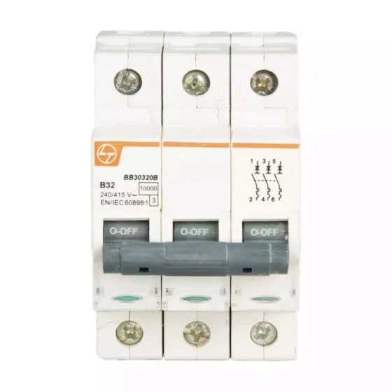 EXORA MCB 16A TP 415V AC 10kA B Curve | L&T