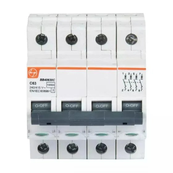 EXORA MCB 6A FP 415V AC 10kA C Curve | L&T