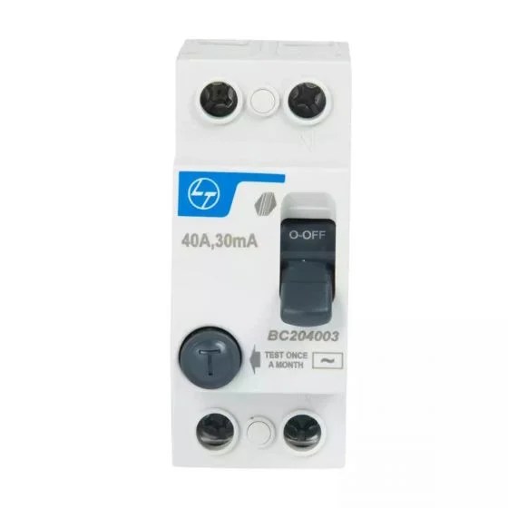 bc204003_2pole_40a_30ma-rccb_front.jpg Tripper RCCB 25A DP 240V AC 30mA | L&T