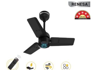 Atomberg Renesa 600 mm BLDC Ceiling Fan with Remote Control & LED Indicators | Midnight Black