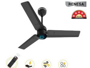 Atomberg Renesa 900 mm BLDC Ceiling Fan with Remote Control & LED Indicators | Midnight Black