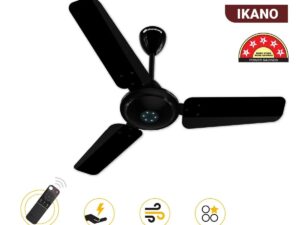 Atomberg Ikano 900 mm BLDC Ceiling Fan with Remote Control & LED Indicators | Gloss Black