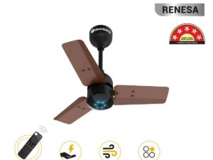Atomberg Renesa 600 mm BLDC Ceiling Fan with Remote Control & LED Indicators | Matt Brown & Black