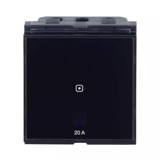 cb98033sk07_front.jpg englaze Touch 20 A switch Black Glass | L&T