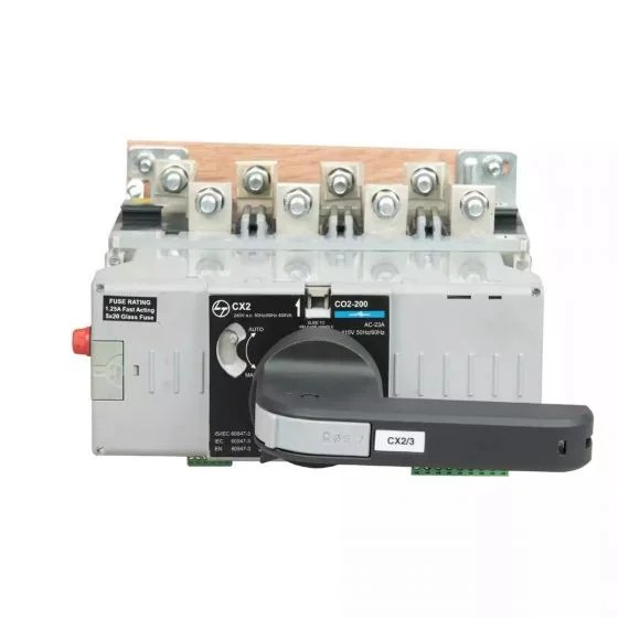 ck90163booo_motorised_cosd_frame_2-200a-240va.c._front.jpg C-Line Motorised Changeover Switch FR2 125A 4P 415V AC Open Execution | L&T