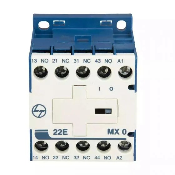 cs94020booo_mx0_22e_ac_front.jpg MX0 Mini Control contactor 4A 4P 415V AC 2NO+2NC AC-15 240V AC Coil 50 Hz | L&T