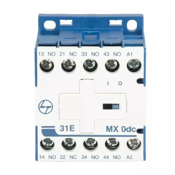 cs940281ooo_mx0_31e_dc_front.jpg MX0 Mini Control contactor 4A 4P 415V AC 3NO+1NC AC-15 48V DC Coil | L&T