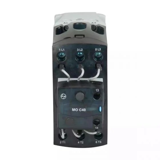cs96147booo_mo_c_40_front.jpg MO C Capacitor Duty Contactor 40kVAr 3P 440V AC In Built 1NO AC-6b 220V AC Coil 50/60 Hz | L&T