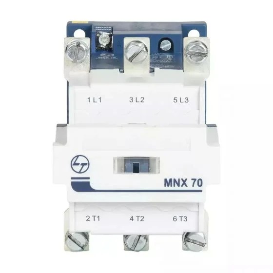 cs97076booo_mnx_70_front.jpg MNX Contactor 70A 3P 415V AC AC-3 24V AC Coil 50/60 Hz | L&T