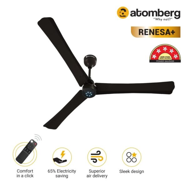 earthbrown_2__1.jpg Atomberg Renesa+ 1400 mm BLDC Ceiling Fan with Remote Control & LED Indicators | Earth Brown