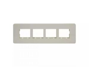 enGem 8 module grid frame + 8 Module Cover Horizontal White | L&T