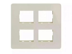 enGem 8 module grid frame + 8 Module Cover Square White | L&T