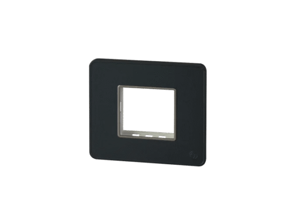 engem_2_module_stone_grey_plate_with_chrome_bezel_cb93102fs05_right.png enGem 2 Module Stone Grey Plate with chrome Bezel | L&T