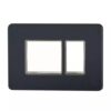 enGem 3 Module Stone Grey Plate with chrome Bezel | L&T