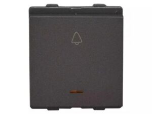 englaze 10A bell push with ind M Grey | L&T