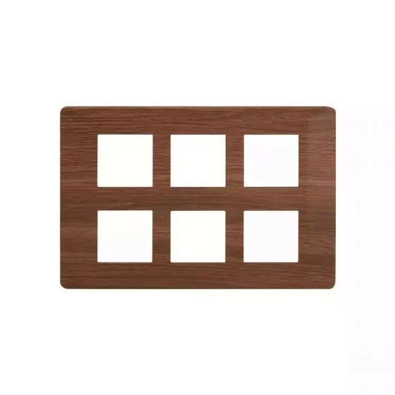 entice12moduleplate-cinnamonwood_cb91112fa12_front.jpg entice 12 module plate- Cinnamon Wood | L&T