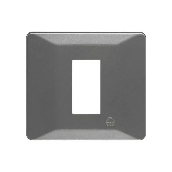 entice1moduleplate-metallicgrey_cb91101fm11_front.jpg entice 1 module plate- Metallic Grey | L&T