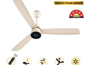 Atomberg Renesa Prime 1200 mm BLDC Ceiling Fan with Remote Control & LED Indicators | Seasand Ivory