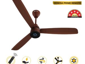 Atomberg Renesa Prime 1200 mm BLDC Ceiling Fan with Remote Control & LED Indicators | Gloss Brown