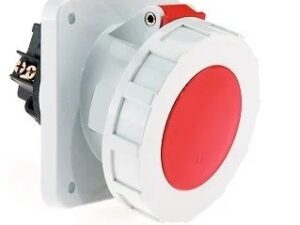 125 Amp 4 Pin Panel Mounting Socket Outlet Angled Neptune Bals Water Tight IP 67