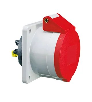 fo132001.jpeg 16/20 Amp 5 Pin Panel Mounting Socket Outlet Straight Neptune Bals Splash Proof IP-44