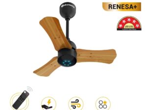 Atomberg Renesa+ 600 mm BLDC Ceiling Fan with Remote Control & LED Indicators | Golden Oakwood