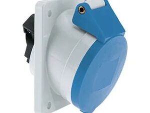 16/20 Amp 3 Pin Panel Mounting Socket Outlet Angled Neptune Bals Splash Proof IP-44