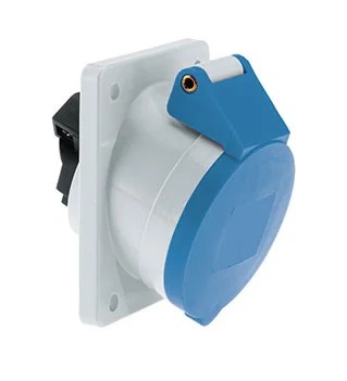 ip_44_socket_outlet_angled.jpeg 32 Amp 3 Pin Panel Mounting Socket Outlet Angled Neptune Bals Splash Proof IP-44