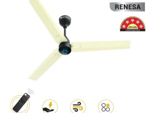 Atomberg Renesa 1200 mm BLDC Ceiling Fan with Remote Control & LED Indicators | Ivory & Black