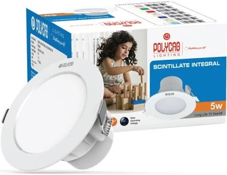 Polycab Scintillate Integral LED Downlight 5W Blue – Vibrant, Energy-Efficient Lighting