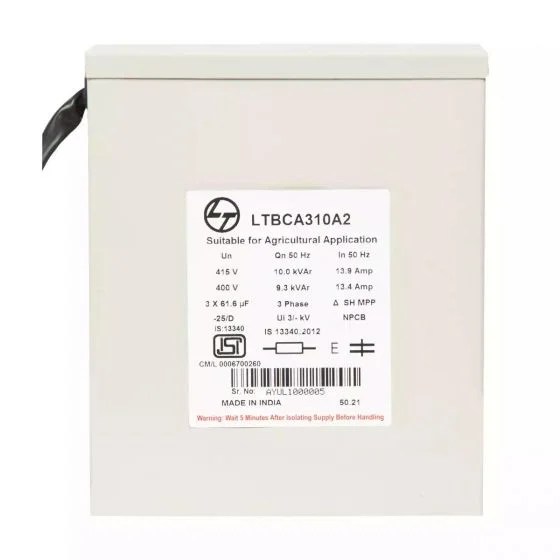 ltbca310a2_10kvar-agd_box_cap415v3_ph_front.jpg Power Factor Correction Capacitor-Agri Box Cap-30 kVAr,415V | L&T