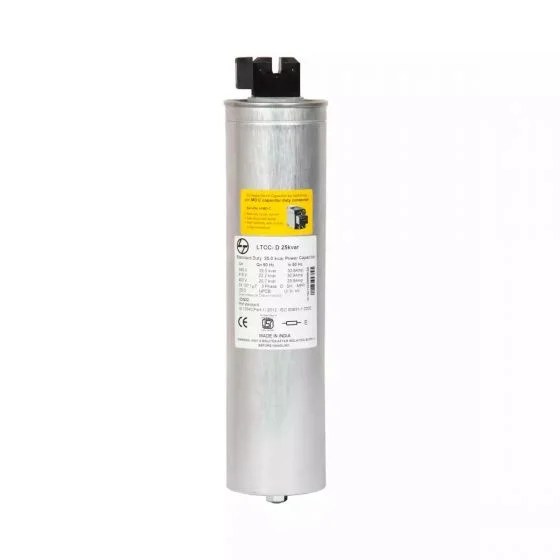 ltccd325b2_25kvar_lt_std_cap440v3_ph_front.jpg Standard Duty Cylindrical Capacitor 22.1 kVAr 480 VAC | L&T
