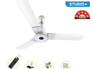 Atomberg Studio+ 1200 mm BLDC Ceiling Fan with Remote Control & LED Indicators | Marble White