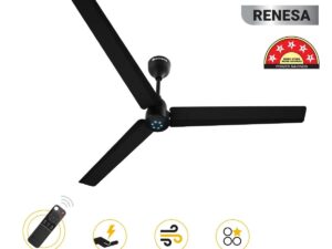 Atomberg Renesa 1400 mm BLDC Ceiling Fan with Remote Control & LED Indicators | Midnight Black