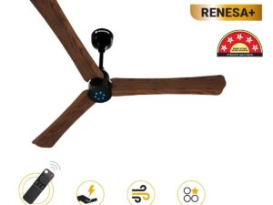 Atomberg Renesa+ 1200 mm BLDC Ceiling Fan with Remote Control & LED Indicators | Dark Walnut