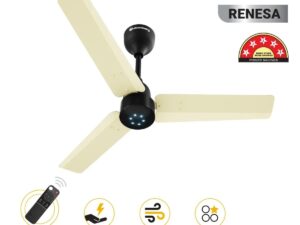 Atomberg Renesa 900 mm BLDC Ceiling Fan with Remote Control & LED Indicators | Ivory & Black
