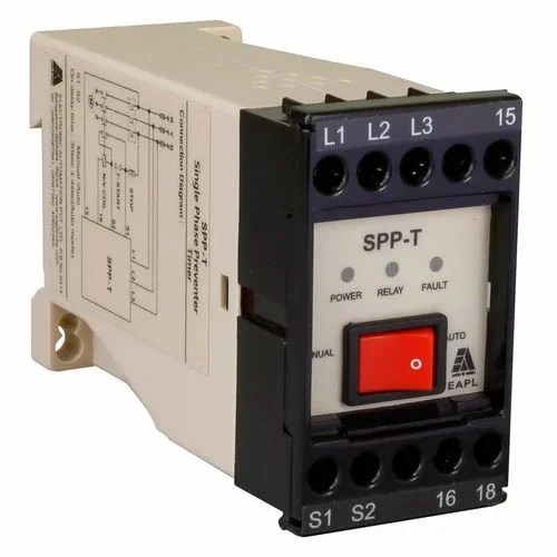 spp-t-500x500-1.jpg SPP-T | Phase fail, reverse, unbalance, Single Phase Preventer Selfpwrd,3P3W Din Rail Mount Rly1C/O TDT Factoryset EAPL