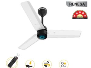 Atomberg Renesa 900 mm BLDC Ceiling Fan with Remote Control & LED Indicators | White & Black