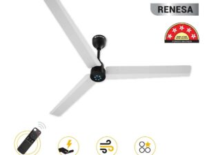 Atomberg Renesa 1400 mm BLDC Ceiling Fan with Remote Control & LED Indicators | White & Black