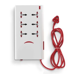 GM 6+1 E-Book Spike Guard With Master Switch, Indicator, Safety Shutter, 6 International Socket & Spike Protector