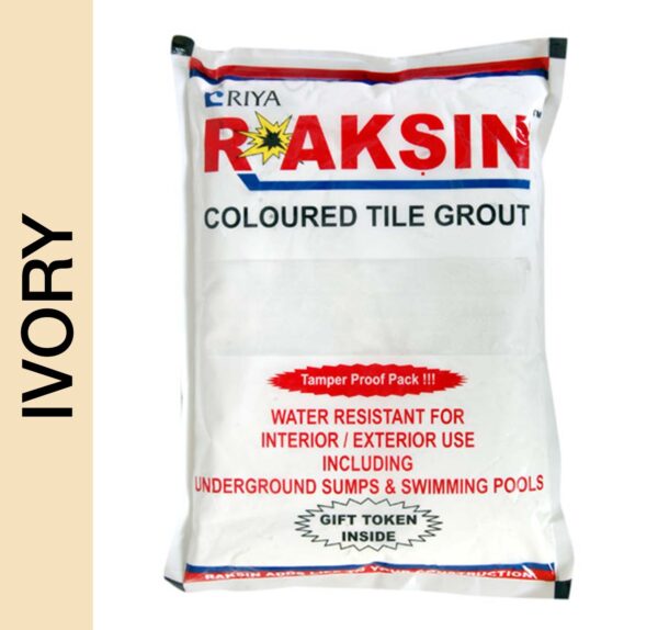 Ivory-1.jpg Riya Raksin Coloured Waterproof Tile Grout - Ivory, 1kg