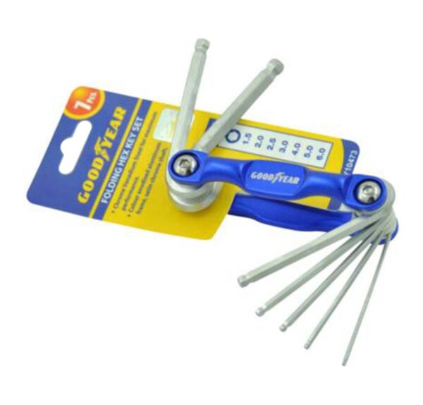 Main_420d45e3-184c-4f8b-82f7-dccd765dee10-1.jpg Goodyear Aluminum Folding Hex Allen Key Set - 7 Pcs