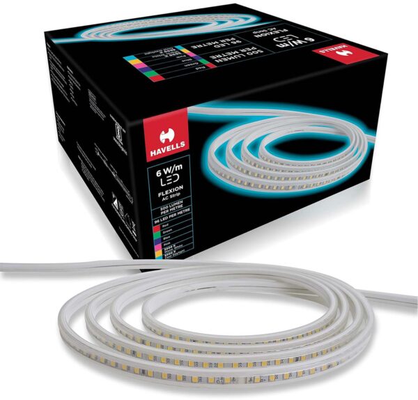 Main_67545f9f-ded3-4747-aa32-2f649b4c541a-1.jpg Havells LED Flexion AC Strip Light 6W Per Meter - 50 Meters